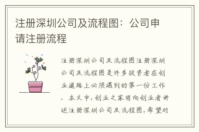 注冊深圳公司及流程圖：公司申請注冊流程
