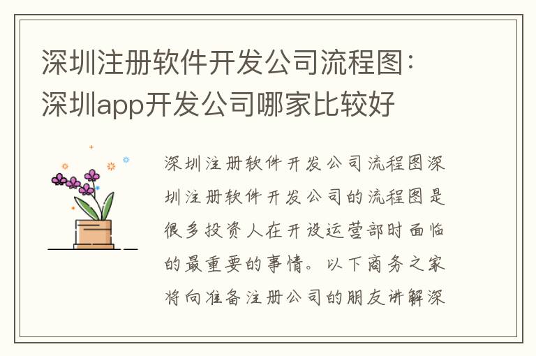 深圳注冊(cè)軟件開發(fā)公司流程圖：深圳app開發(fā)公司哪家比較好