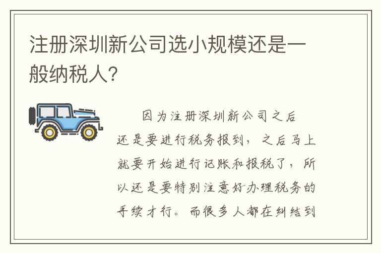 注冊(cè)深圳新公司選小規(guī)模還是一般納稅人？
