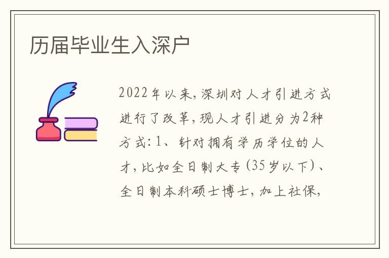 歷屆畢業(yè)生入深戶