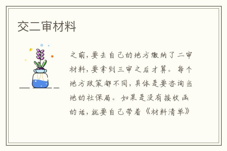 交二審材料
