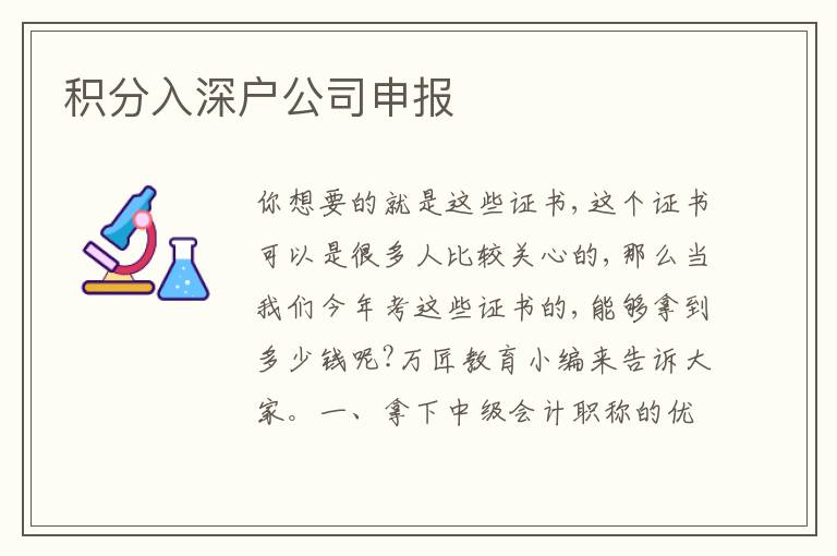 積分入深戶公司申報(bào)