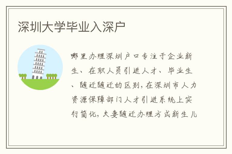 深圳大學畢業(yè)入深戶