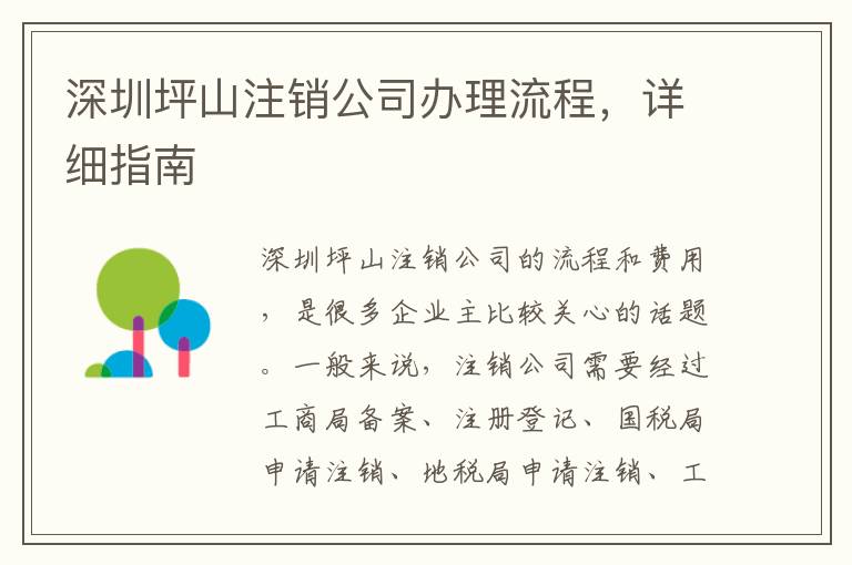 深圳坪山注銷公司辦理流程，詳細指南