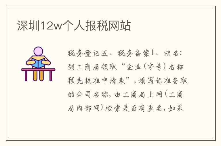 深圳12w個(gè)人報(bào)稅網(wǎng)站