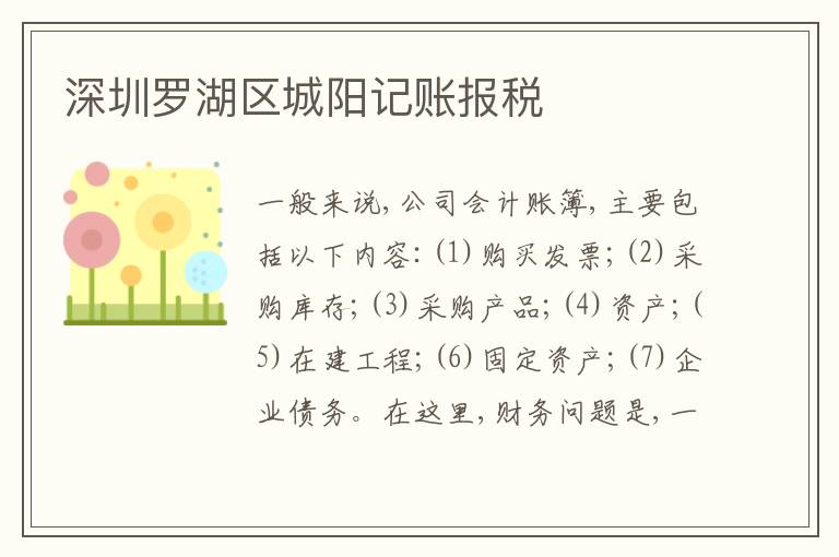 深圳羅湖區(qū)城陽記賬報(bào)稅