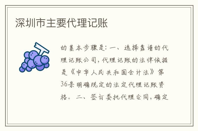 深圳市主要代理記賬