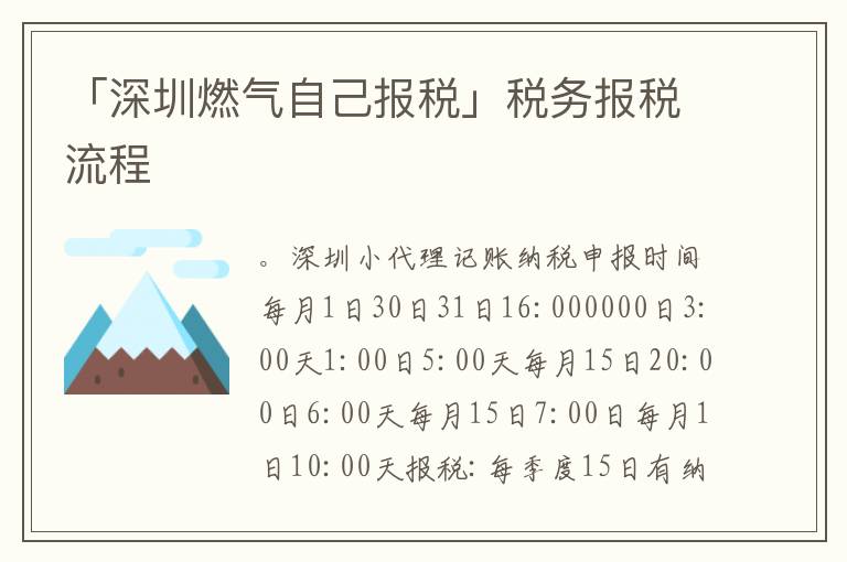 「深圳燃?xì)庾约簣?bào)稅」稅務(wù)報(bào)稅流程