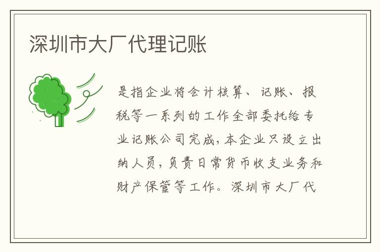 深圳市大廠代理記賬