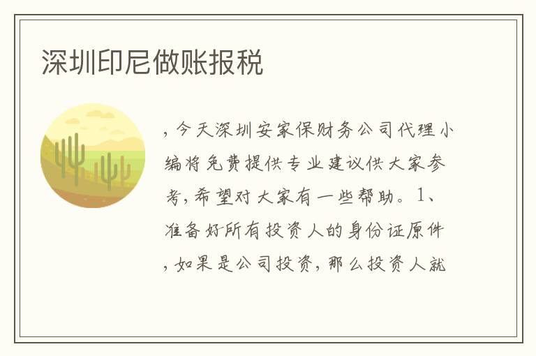 深圳印尼做賬報稅