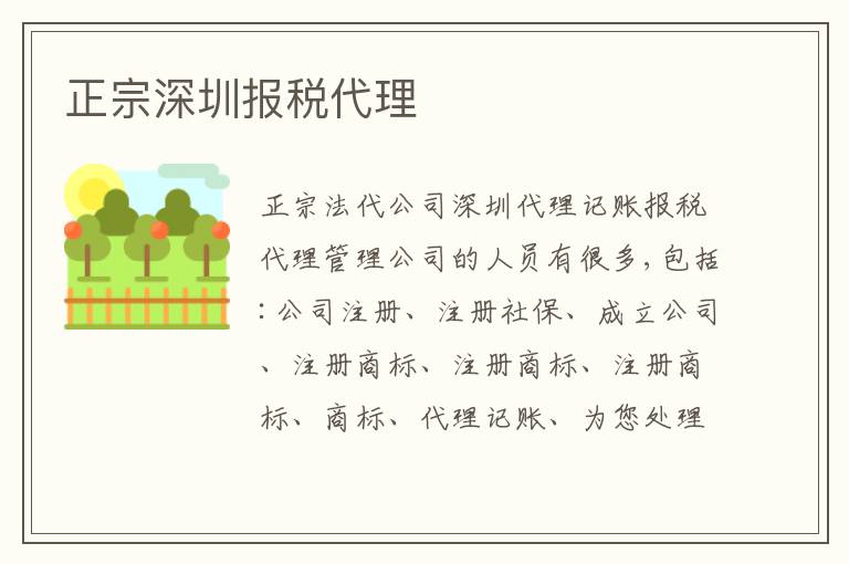 正宗深圳報(bào)稅代理