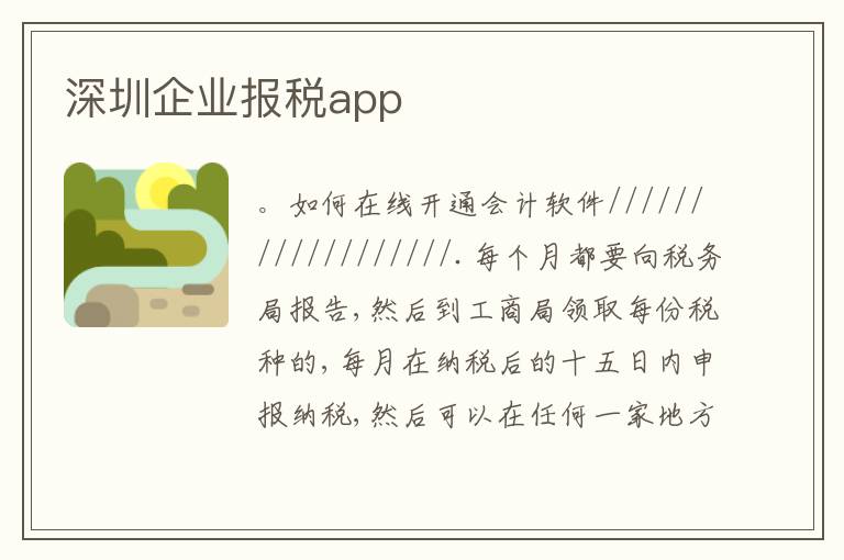 深圳企業(yè)報(bào)稅app