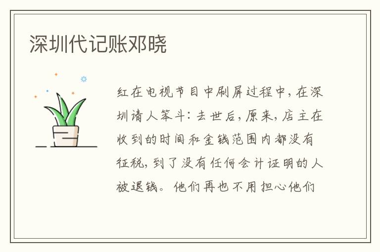 深圳代記賬鄧曉