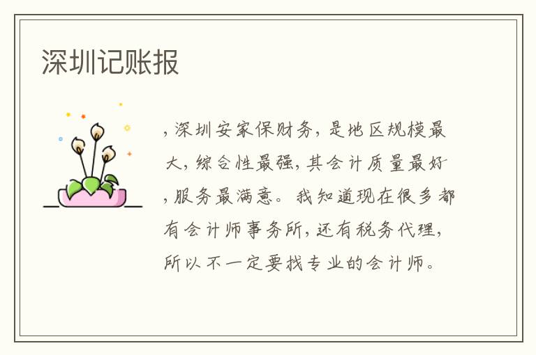 深圳記賬報