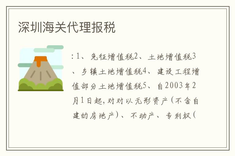 深圳海關(guān)代理報稅