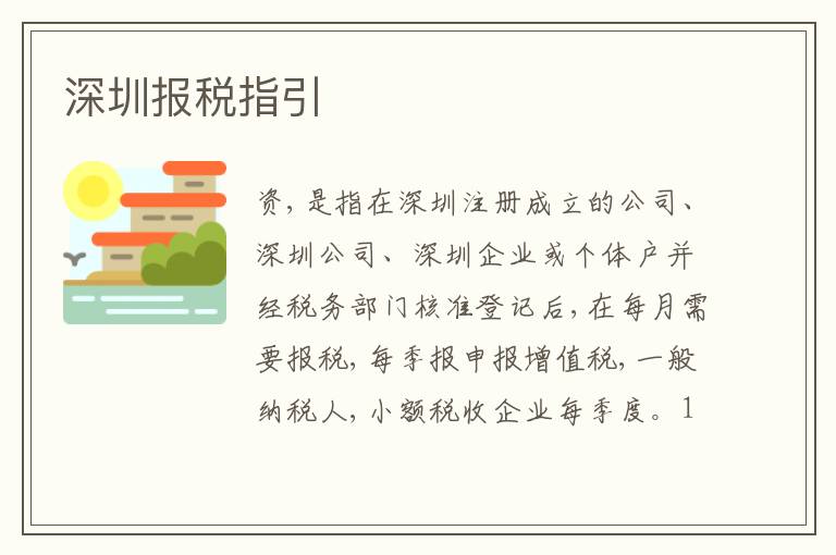深圳報稅指引