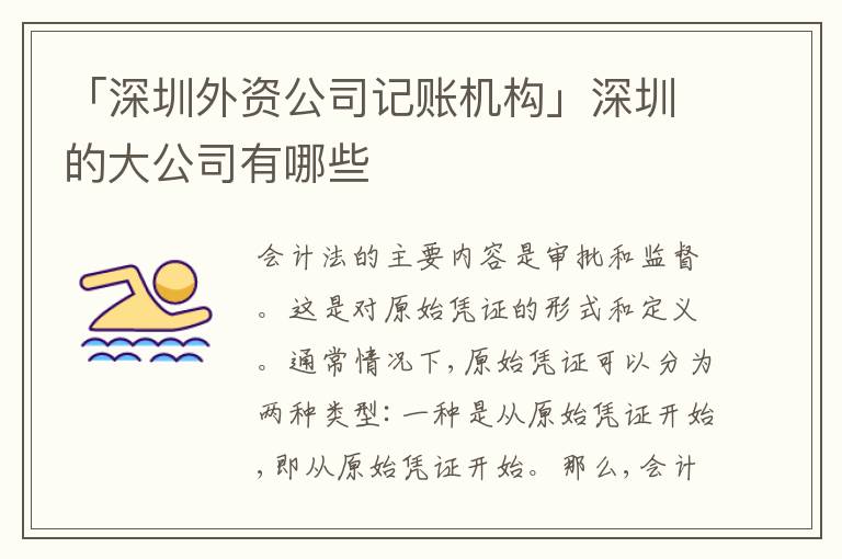 「深圳外資公司記賬機構」深圳的大公司有哪些