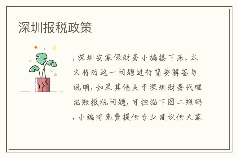 深圳報稅政策