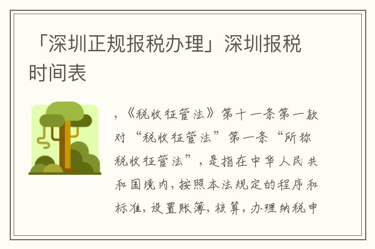 「深圳正規(guī)報(bào)稅辦理」深圳報(bào)稅時(shí)間表