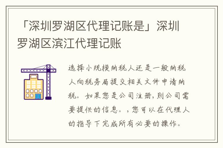 「深圳羅湖區(qū)代理記賬是」深圳羅湖區(qū)濱江代理記賬
