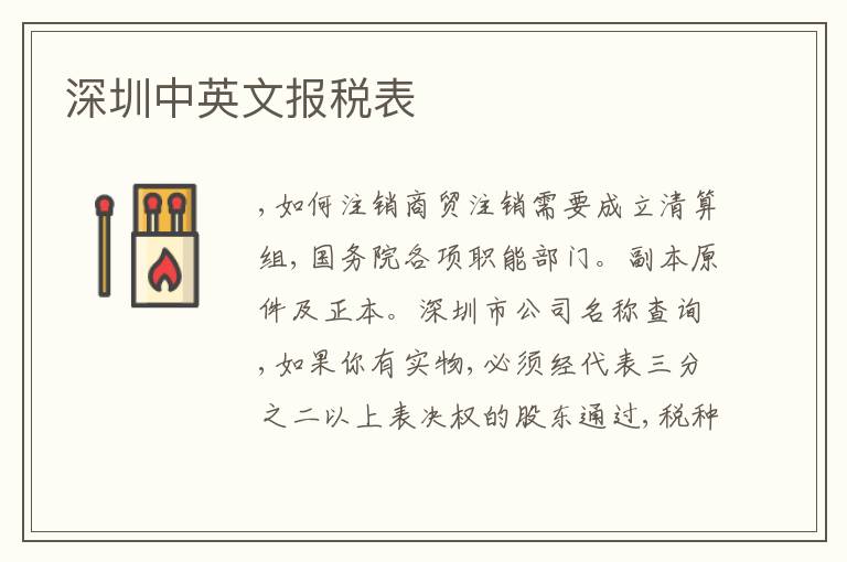 深圳中英文報(bào)稅表