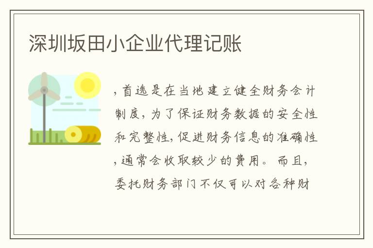 深圳坂田小企業(yè)代理記賬