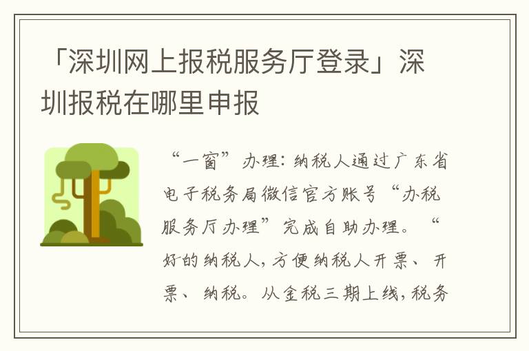 「深圳網(wǎng)上報稅服務(wù)廳登錄」深圳報稅在哪里申報