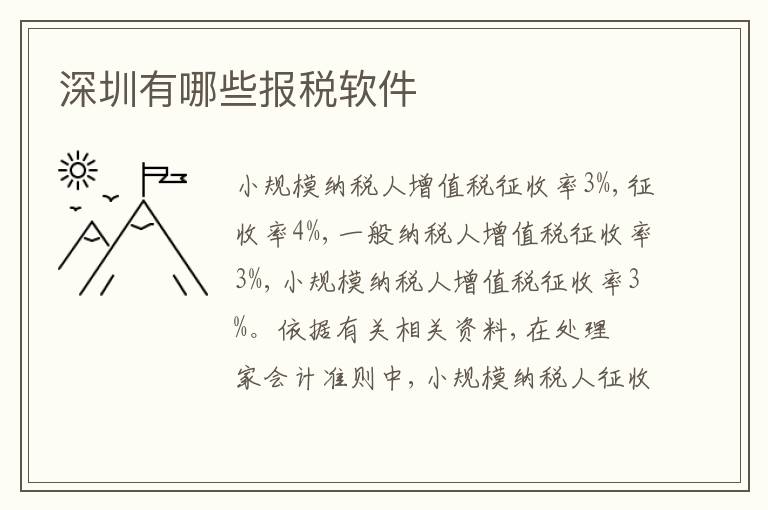 深圳有哪些報(bào)稅軟件
