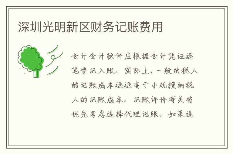 深圳光明新區(qū)財(cái)務(wù)記賬費(fèi)用