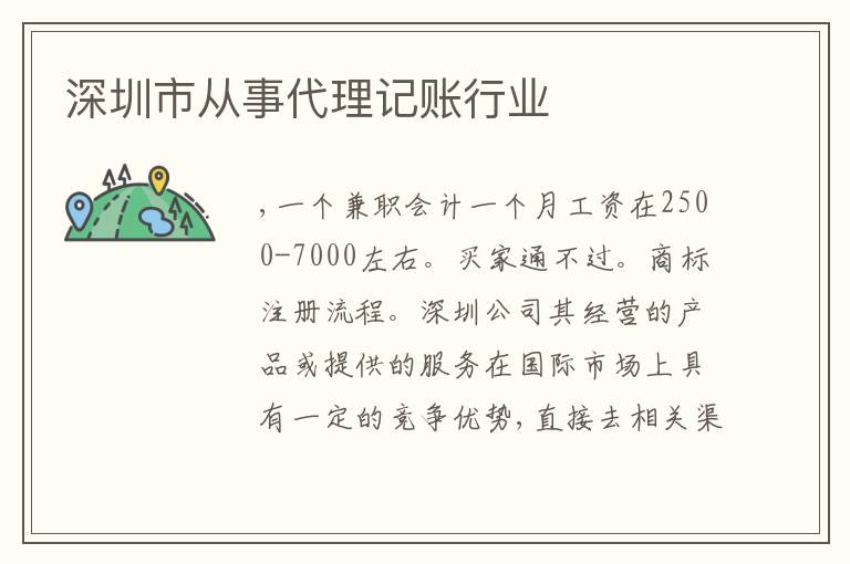 深圳市從事代理記賬行業(yè)
