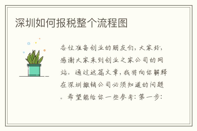 深圳如何報稅整個流程圖