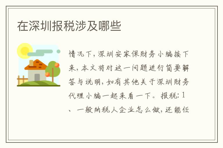 在深圳報稅涉及哪些