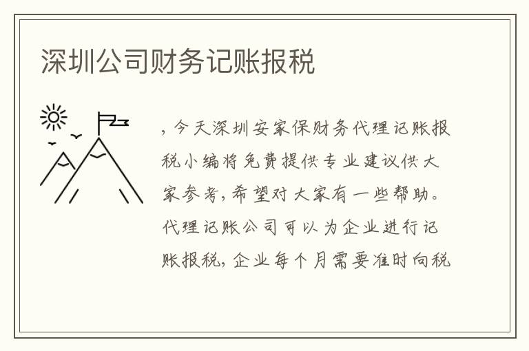 深圳公司財(cái)務(wù)記賬報(bào)稅