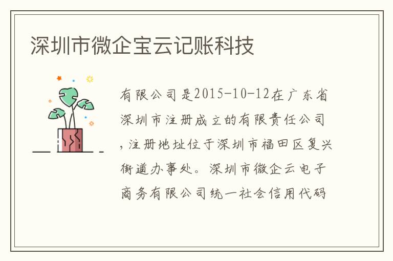 深圳市微企寶云記賬科技