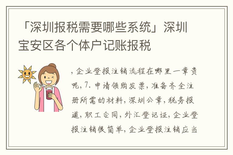 「深圳報(bào)稅需要哪些系統(tǒng)」深圳寶安區(qū)各個(gè)體戶記賬報(bào)稅