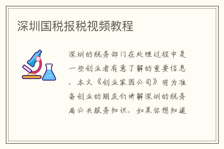 深圳國稅報稅視頻教程