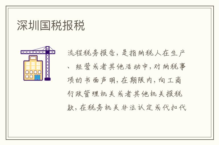 深圳國稅報稅