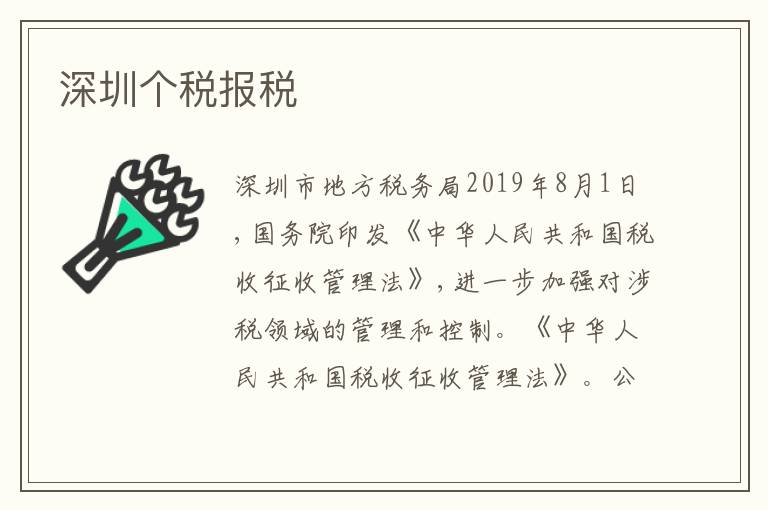 深圳個稅報稅
