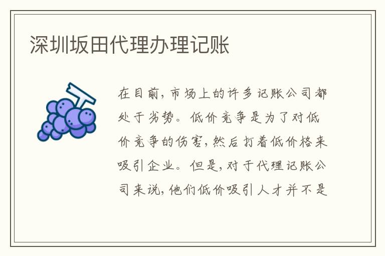 深圳坂田代理辦理記賬