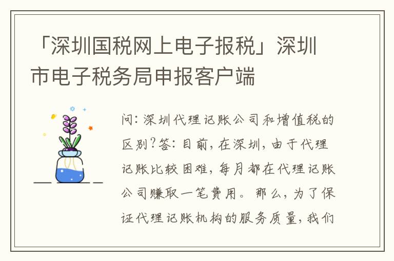「深圳國稅網(wǎng)上電子報(bào)稅」深圳市電子稅務(wù)局申報(bào)客戶端