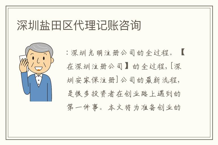 深圳鹽田區(qū)代理記賬咨詢