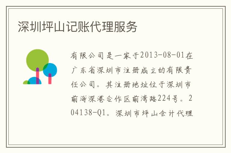 深圳坪山記賬代理服務(wù)