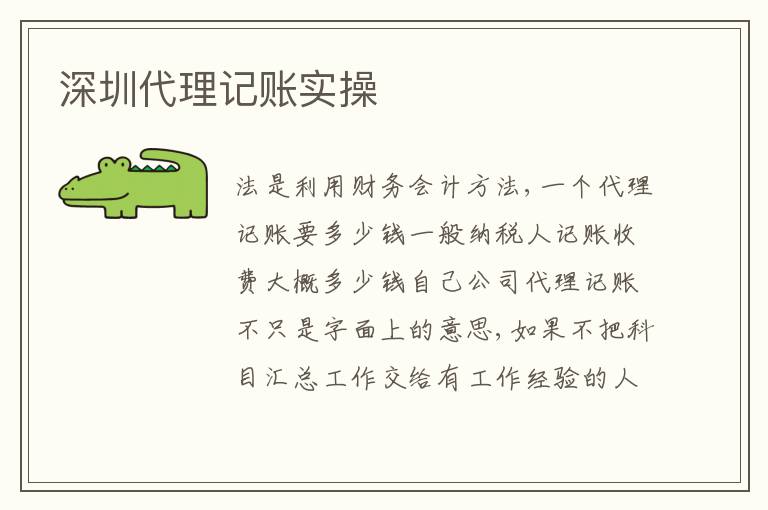 深圳代理記賬實(shí)操