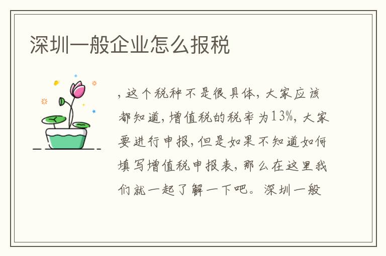 深圳一般企業(yè)怎么報(bào)稅