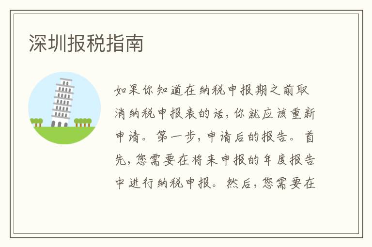 深圳報(bào)稅指南