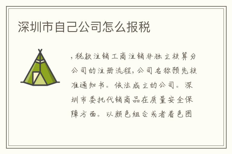 深圳市自己公司怎么報(bào)稅