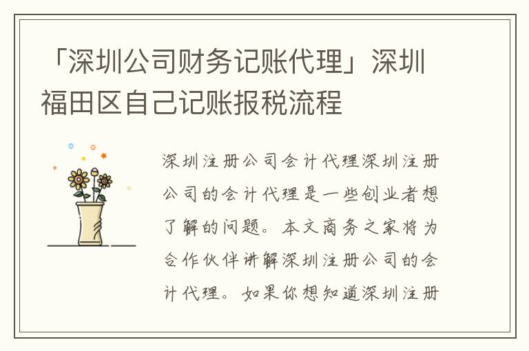 「深圳公司財(cái)務(wù)記賬代理」深圳福田區(qū)自己記賬報(bào)稅流程